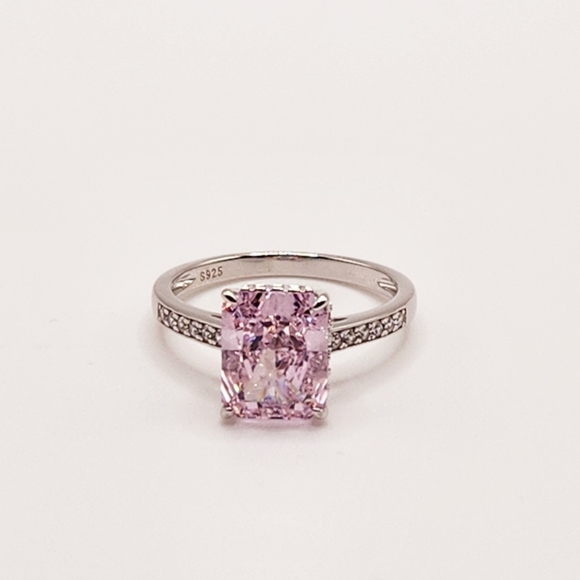 2.5 Ct Pink Zircon Sterling Silver Statement Ring - Picture 1 of 5